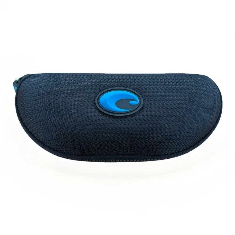 Costa Del Mar Sunglasses Hard Shell Case With Cleaning Cloth Zipper Clousure‎